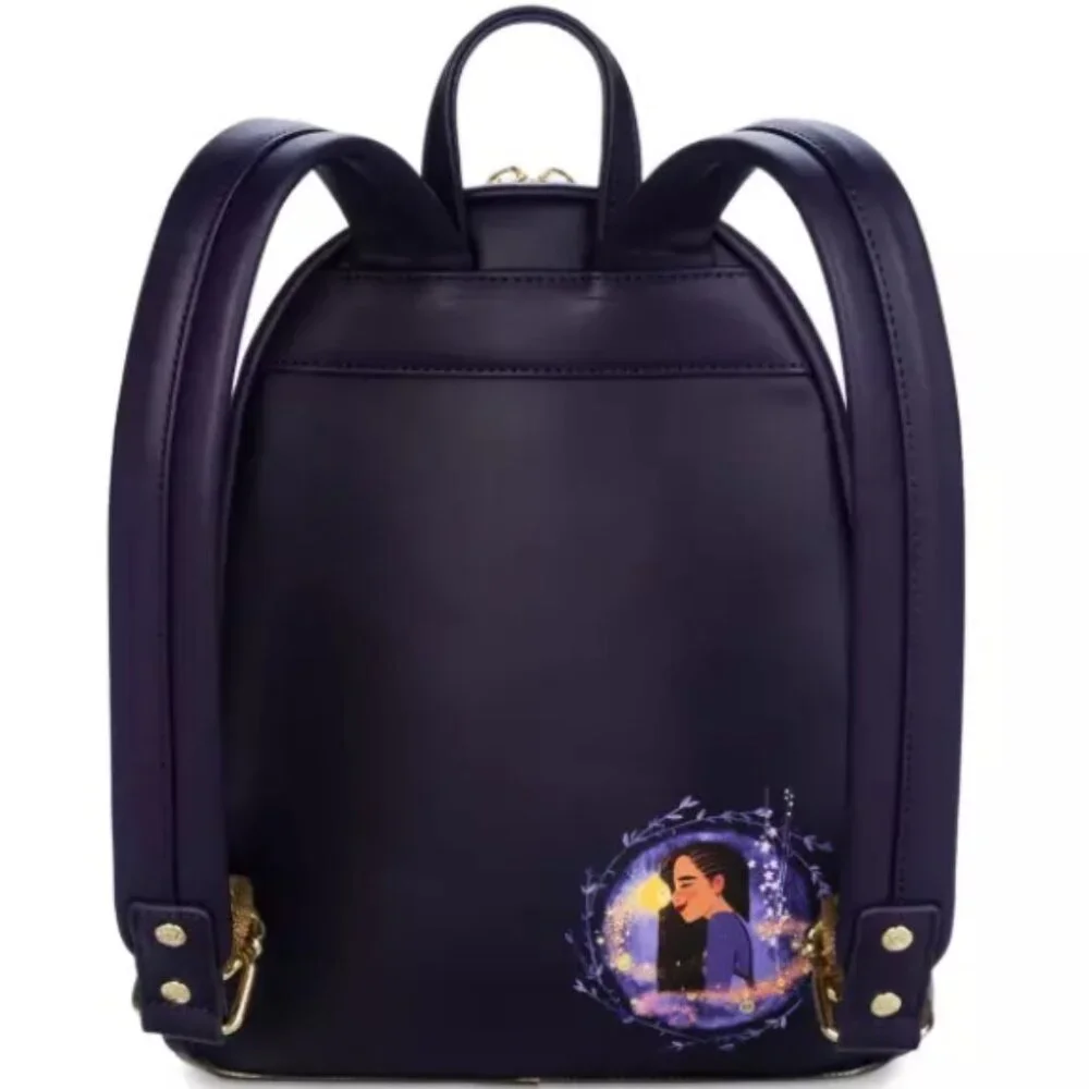 Loungefly Disney Wish Mini Backpack Disney Parks Asha and Star Purple & Gold - Picture 16 of 17